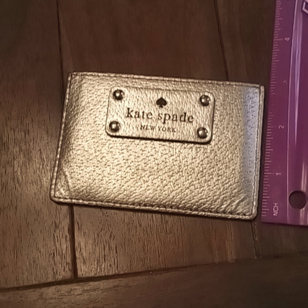 Kate Spade NWOT gold leather card wallet - Picture 4 of 4